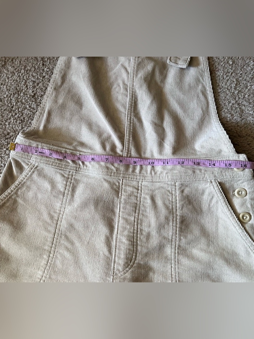Patagonia Women's Sz 8 Stand Up Cropped Corduroy Overalls in Beige/Tan Wide Leg - Picture 9 of 15